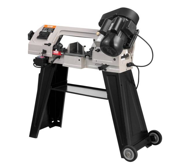 Metalo juostinis pjūklas su stovu, 550W variklis9