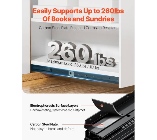 Paslėpti stalčių bėgeliai 16 colių laiptų spintai3