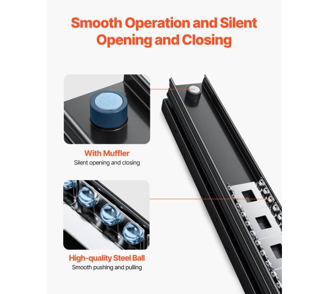 Paslėpti stalčių bėgeliai 16 colių laiptų spintai5