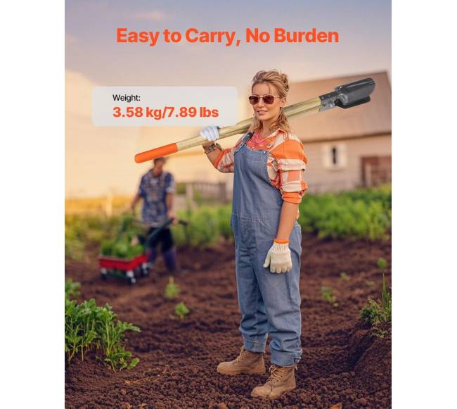 Žemės grąžtas su medine rankena ir skalės žymėmis5