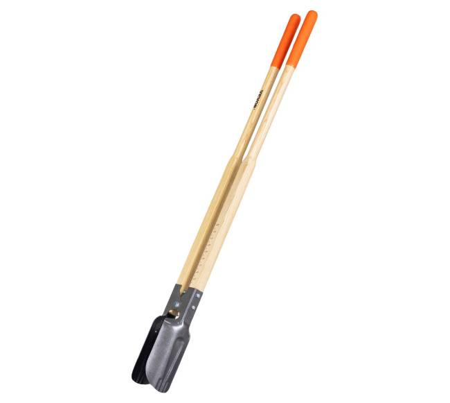 Žemės grąžtas su medine rankena ir skalės žymėmis10