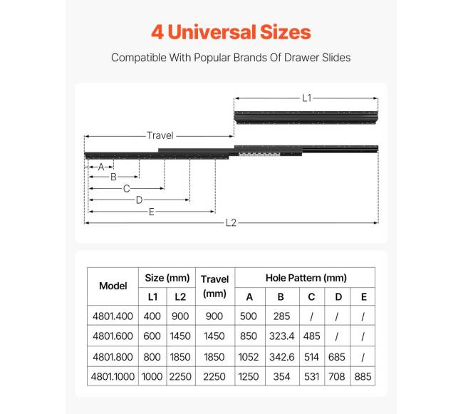 Paslėpti stalčių bėgeliai 24 colių  po laiptais1
