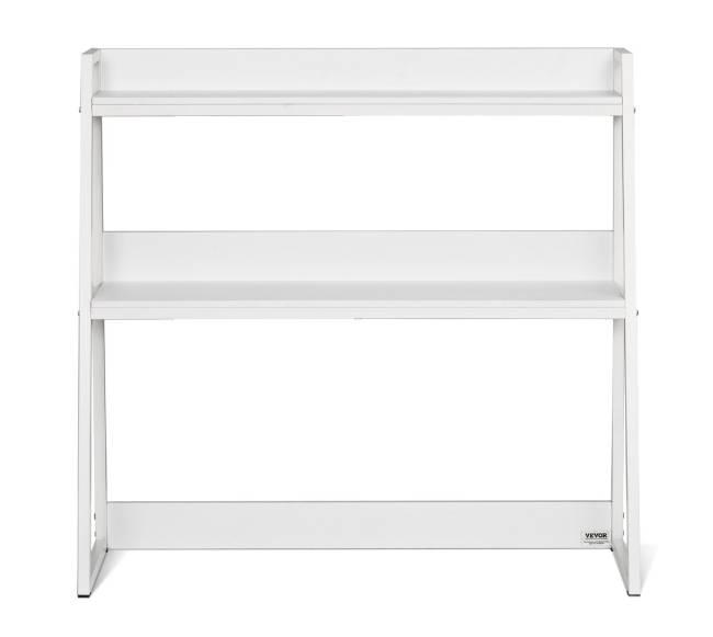 Balta dviejų lygių stalviršio lentyna biurui8