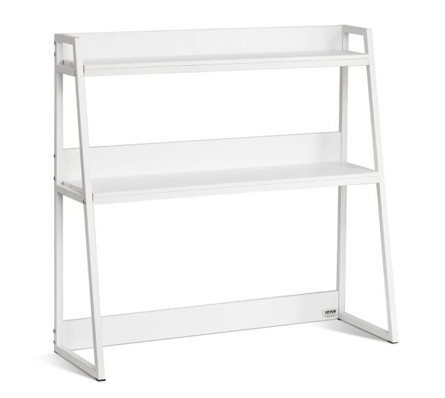 Balta dviejų lygių stalviršio lentyna biurui10