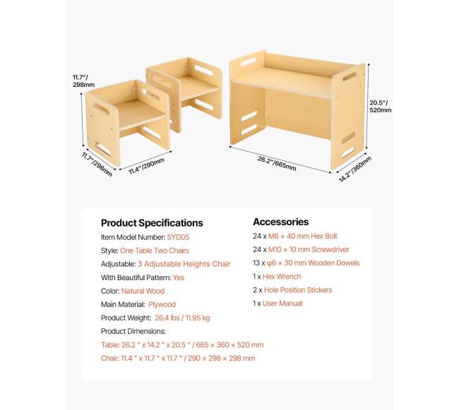 Montessori mokymosi staliukas ir kėdės6