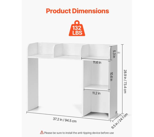 Baltas stalinis lentynų organizatorius 2 lygių2