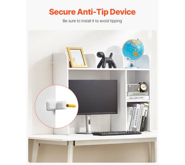 Baltas stalinis lentynų organizatorius 2 lygių5