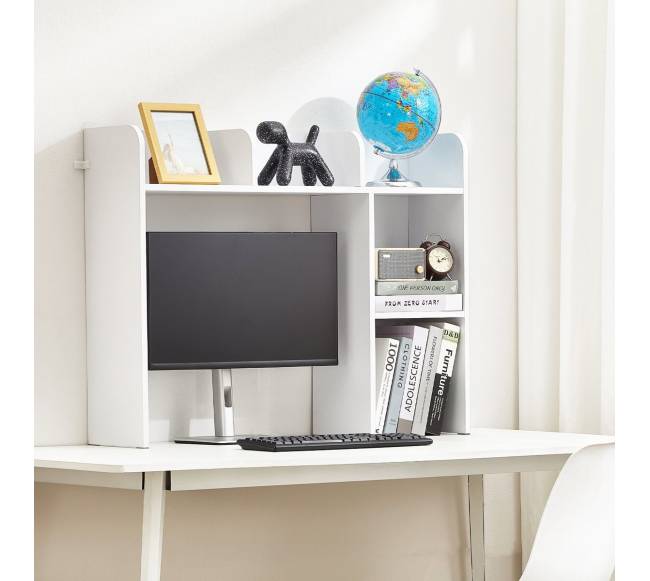 Baltas stalinis lentynų organizatorius 2 lygių7