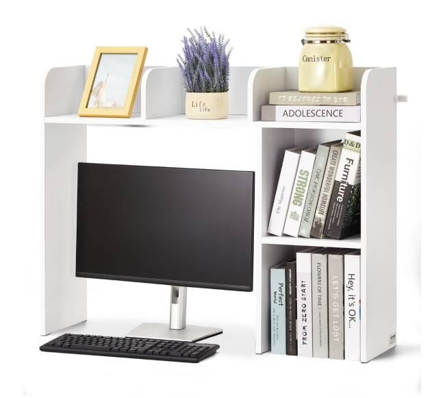 Baltas stalinis lentynų organizatorius 2 lygių9