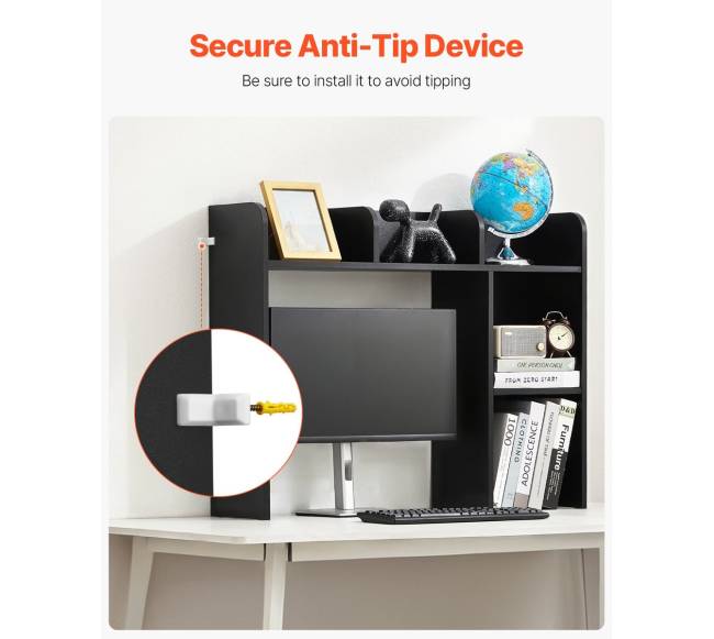 Juoda dviejų lygių knygų lentyna5