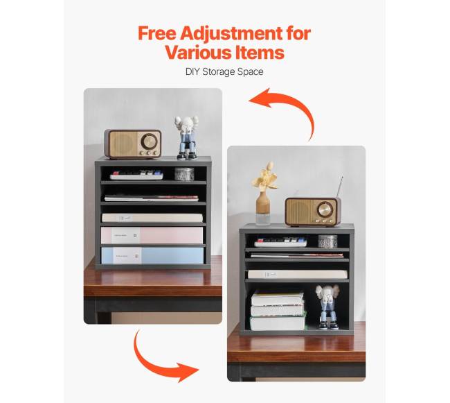 Pilkas medinis stelažas su 5 skyriais4