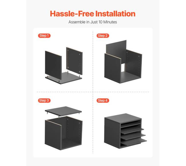 Pilkas medinis stelažas su 5 skyriais5