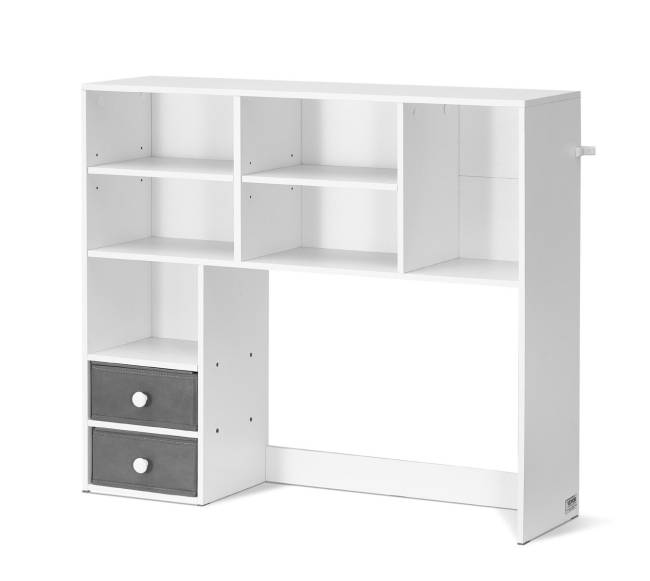 Balta trijų aukštų stalo lentyna biurui ir namams0