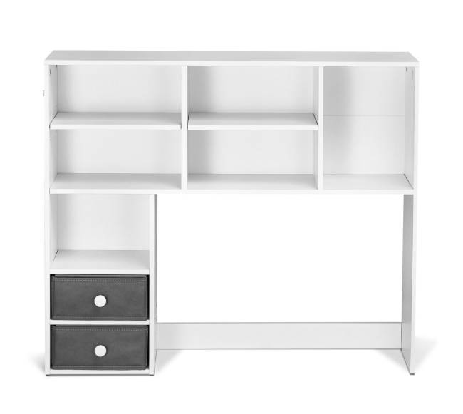 Balta trijų aukštų stalo lentyna biurui ir namams8