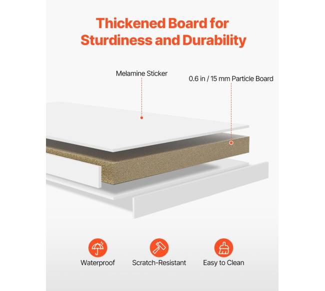 Baltas stalo lentynėlis su viena lentyna3