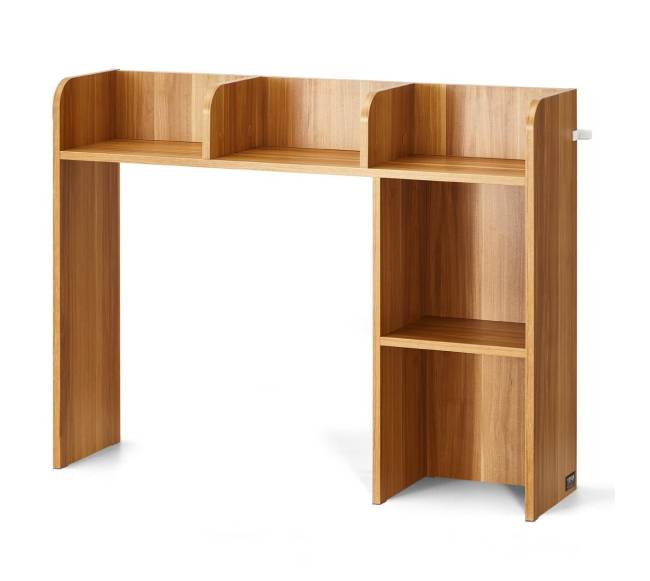 Medinė dviejų lygių lentyna staliniams kompiuteriams0