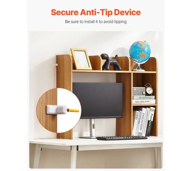 Medinė dviejų lygių lentyna staliniams kompiuteriams5