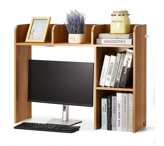 Medinė dviejų lygių lentyna staliniams kompiuteriams9