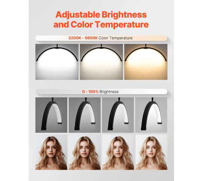 Pusmėnulio formos kosmetikos LED šviestuvas2