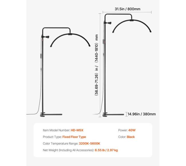 Pusmėnulio formos kosmetikos LED šviestuvas6