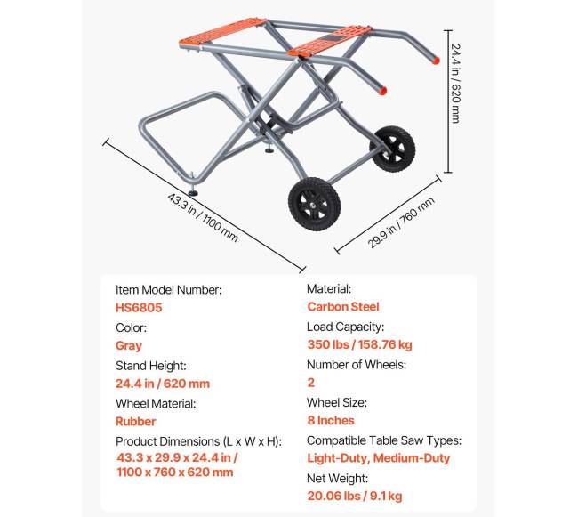 Nešiojamas pjūklo stovas su ratukais6