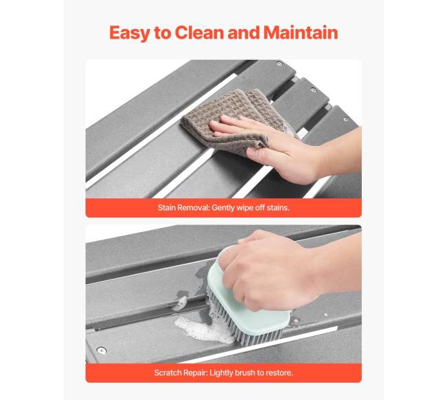 Sulankstoma pilka Adirondack kojų atrama5