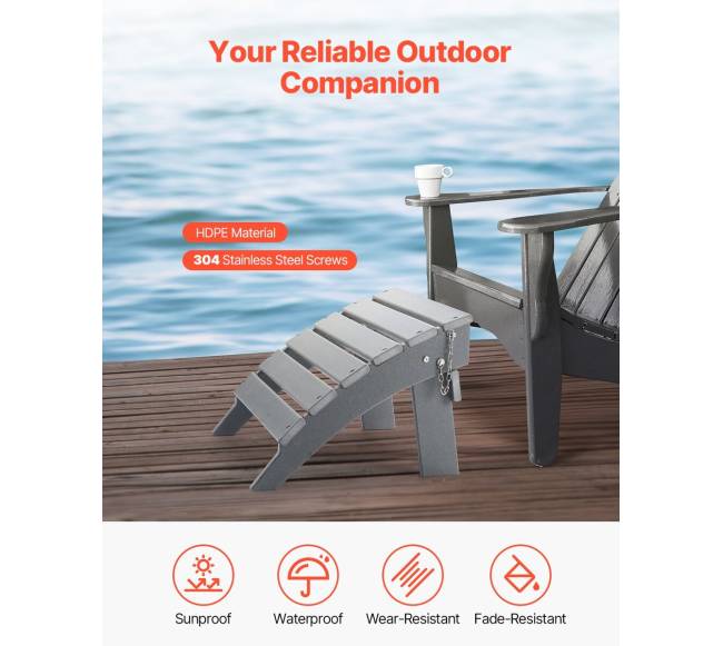 Sulankstoma Adirondack pakojis, pilkas1