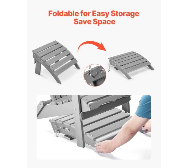 Sulankstoma Adirondack pakojis, pilkas2