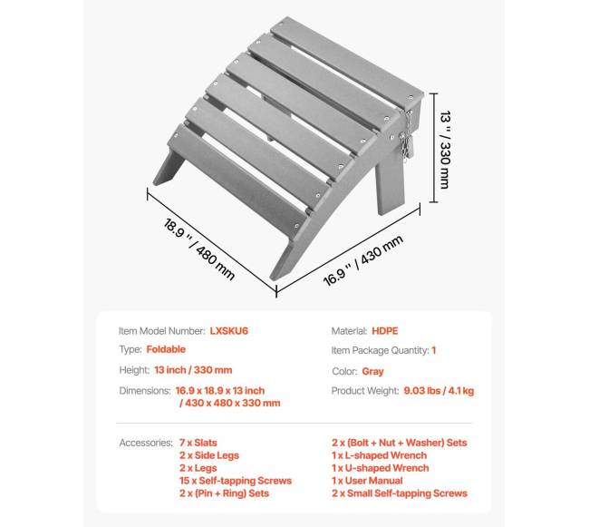 Sulankstoma Adirondack pakojis, pilkas6