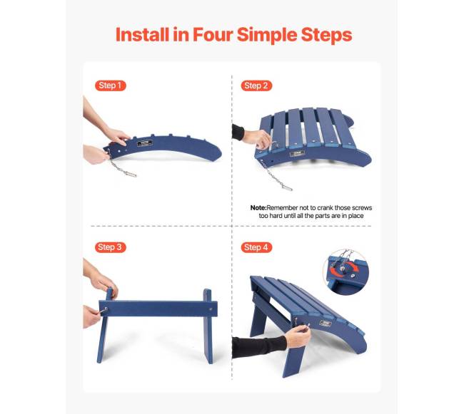 Sulankstomas mėlynas adirondako pakojis 47 cm x 48 cm x 35 cm3