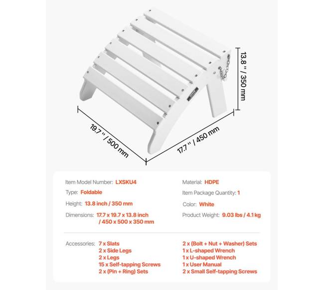 Baltas sulankstomas Adirondack pakojis6