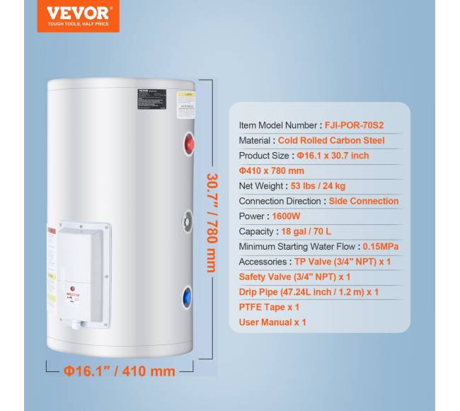 18 galonų elektrinis vandens šildytuvas dušui6