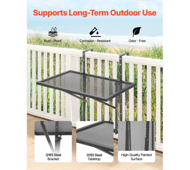 Kabantysis balkono stalas metalinis 19 x 24 cm1