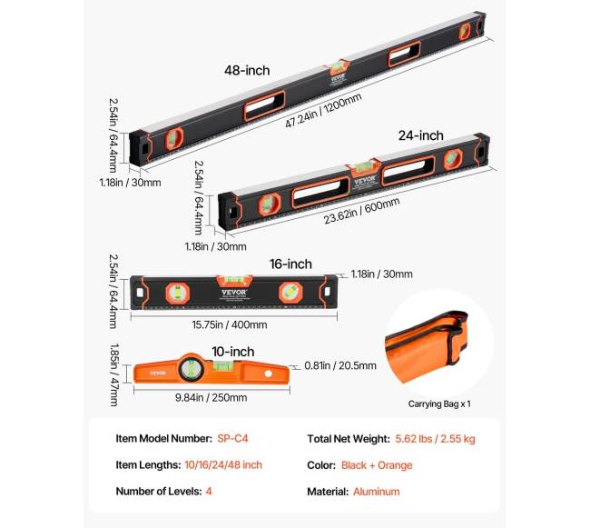 4 dalių magnetinė gulsčiukų rinkinys6