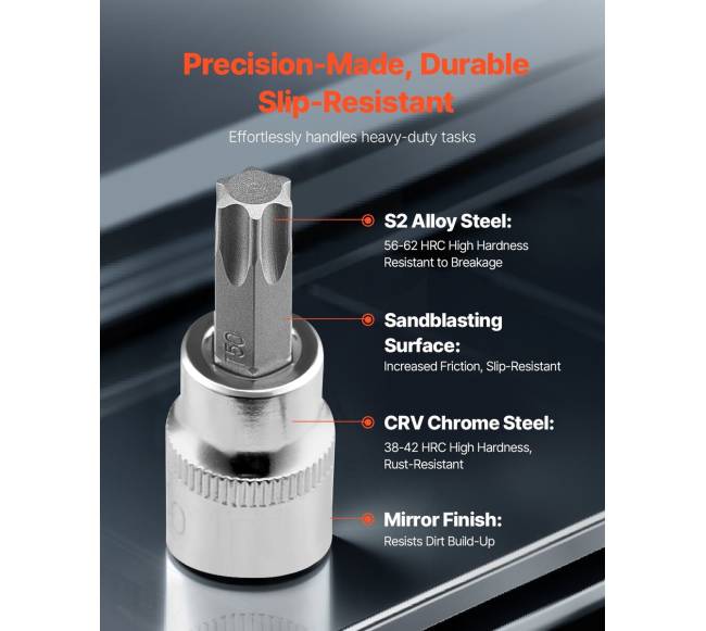 Torx galvučių komplektas 13 dalių T8 - T601