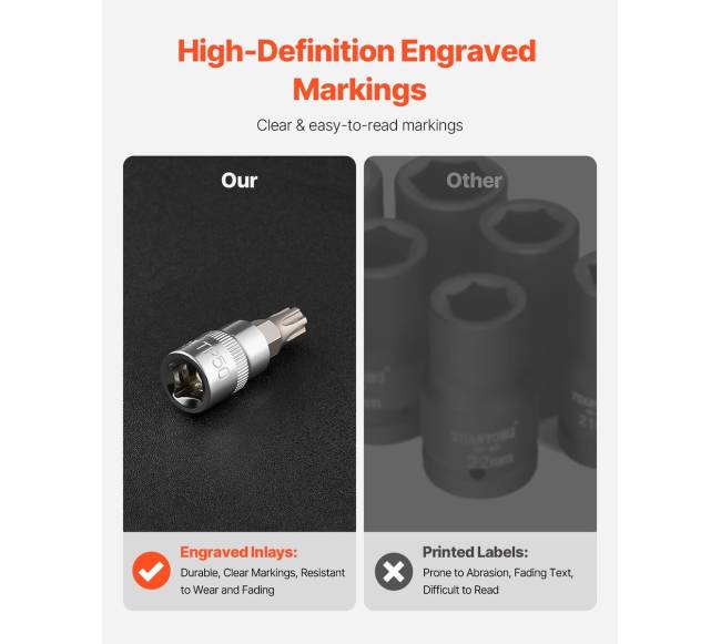 Torx galvučių komplektas 13 dalių T8 - T605