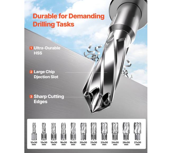 Magnetinė gręžimo mašina 1400 W su 11 antgalių3