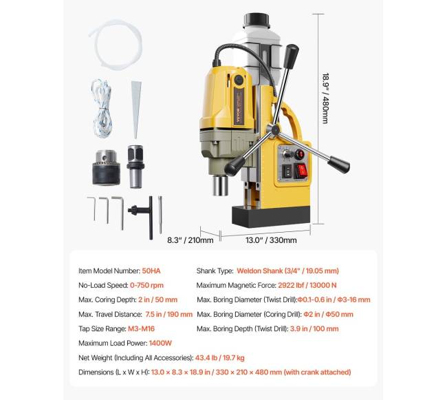 Magnetinė grąžtas 1400W, 50 mm diametras6