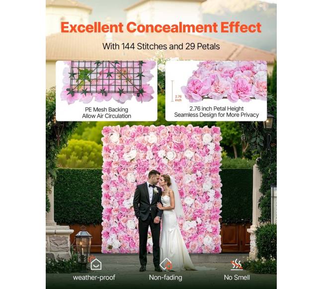 3D gėlių sienos panelės 38x38 cm, 12 vnt.2