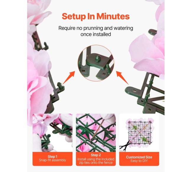 3D gėlių sienos panelės 38x38 cm, 12 vnt.3