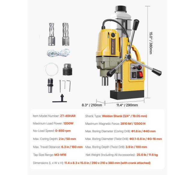 Magnetinė gręžimo mašina 1200W geltona6