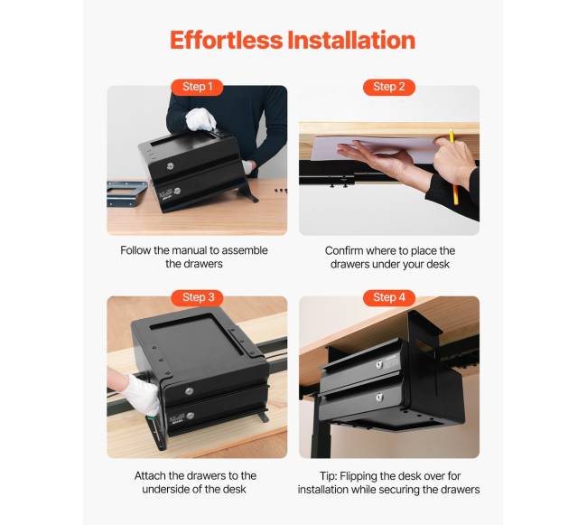 33 cm užrakinama stalčių organizatorius6