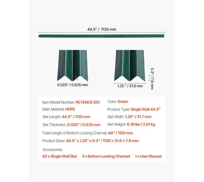 Tvoros plastikinės privatumo juostos 1,35 m6