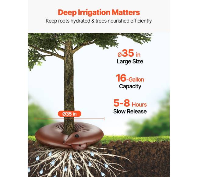 Medžių laistymo žiedai, 4 komplektai, 60 l1