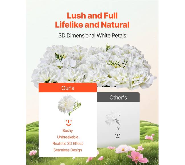 3D gėlių sienų panelės 24 vnt vestuvėms1