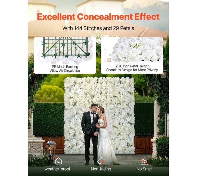 3D gėlių sienų panelės 24 vnt vestuvėms2