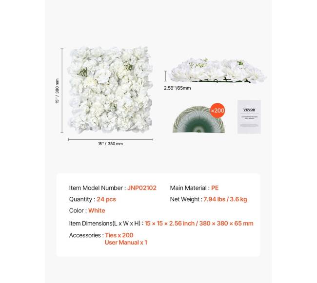 3D gėlių sienų panelės 24 vnt vestuvėms6