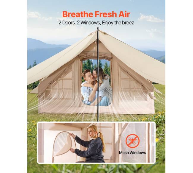 Pripučiamas kempingo palapinė 3-5 žmonėms su pompa4