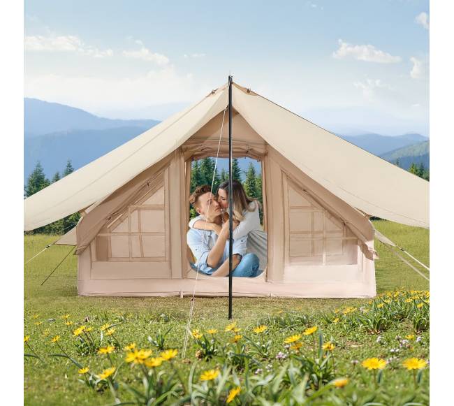 Pripučiamas kempingo palapinė 3-5 žmonėms su pompa7