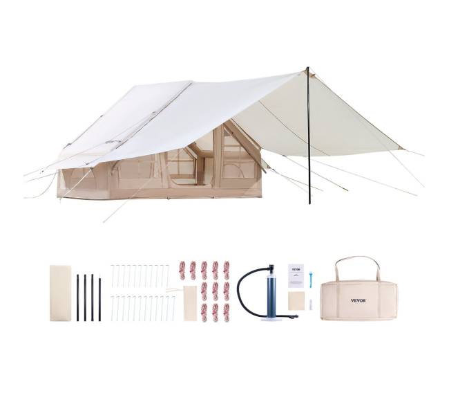 Pripučiamas kempingo palapinė 3-5 žmonėms su pompa8